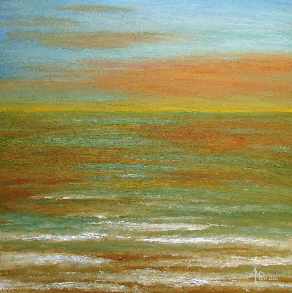 Abstract Ocean Sunset by Angeles M. Pomata — canvas wall art