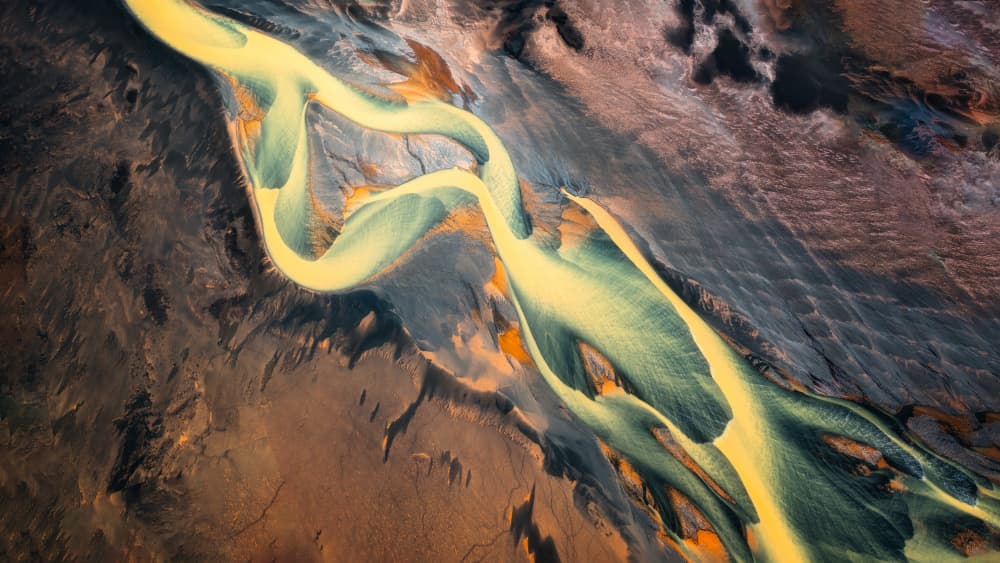 Vibrant Braided River by Hanping Xiao — canvas wall art
