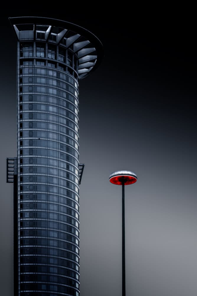 Modern City Red Light by Jürgen Muß — canvas wall art