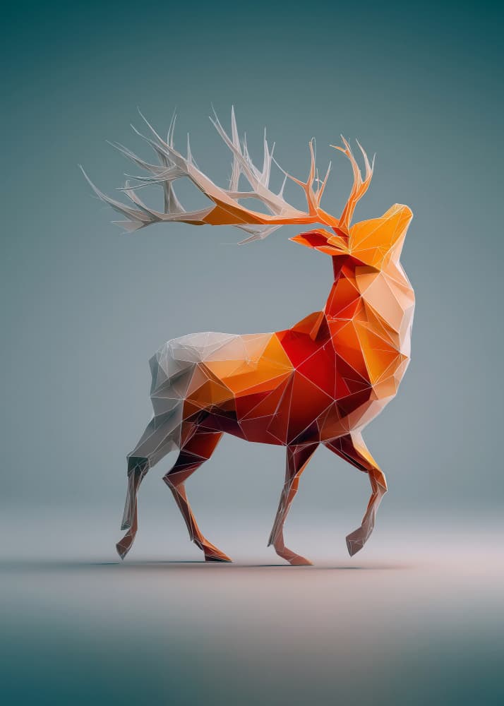 Modern Geometric Stag by Justyna Jaszke — canvas wall art