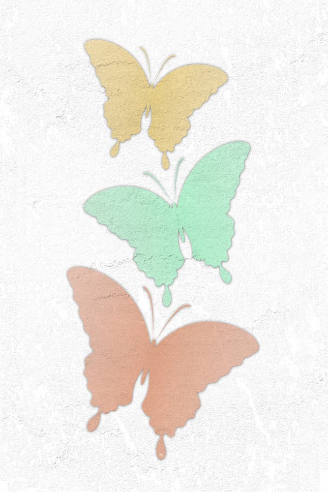 Three Pastel Butterflies by Martina — canvas wall art