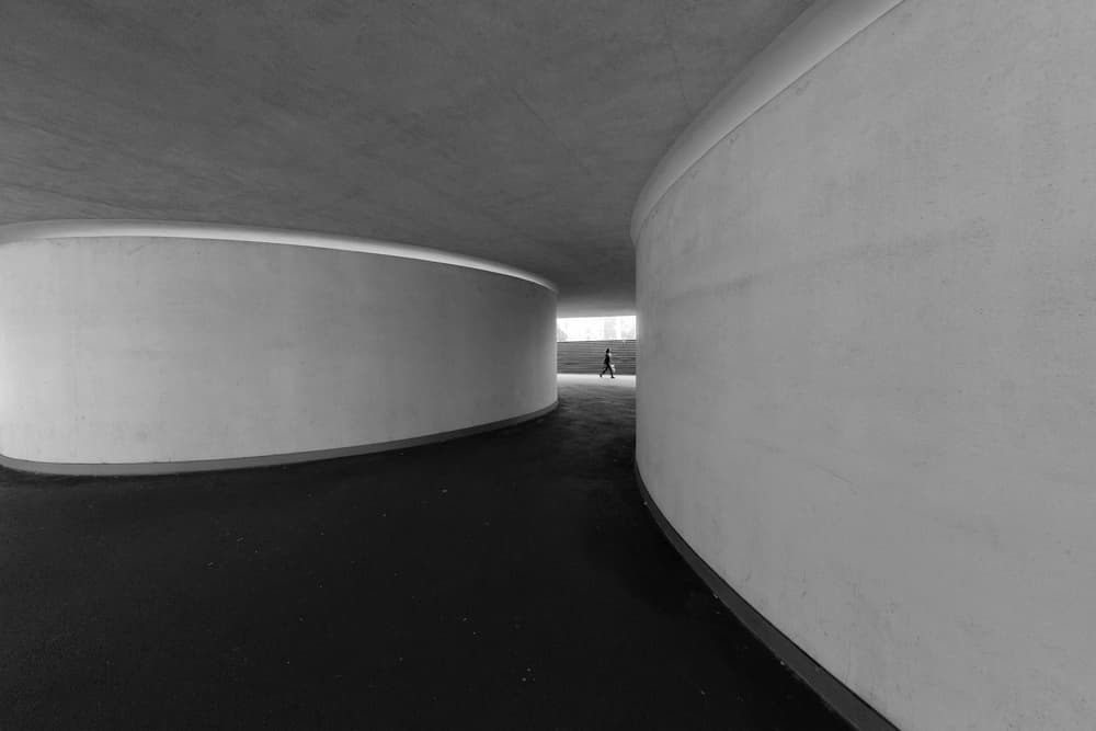 Curved Passage Solitary Figure by Filipe P Neto — canvas wall art