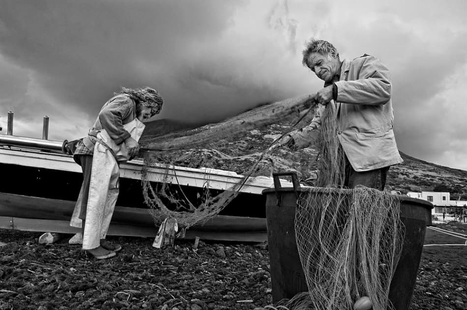 Coastal Fishers At Work by Jure Kravanja — canvas wall art