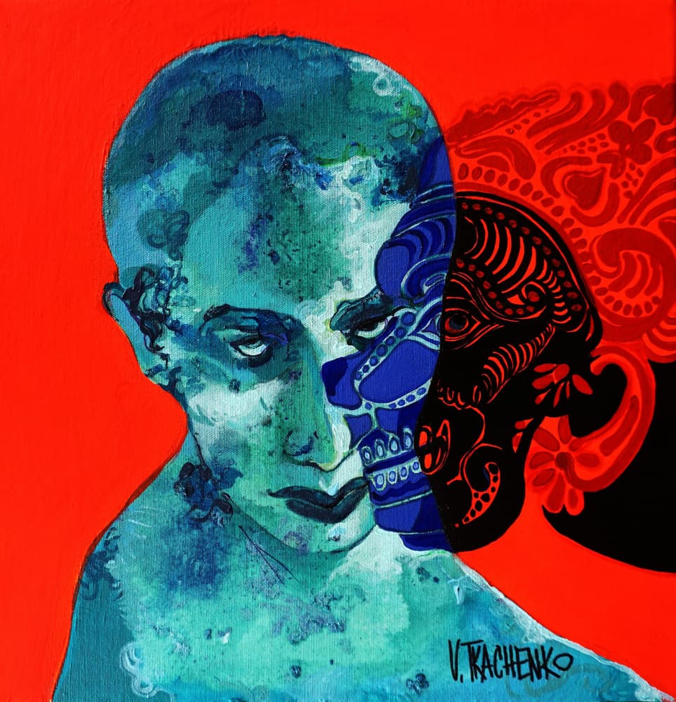 Mystic Split Portrait by Victor Tkachenko — canvas wall art