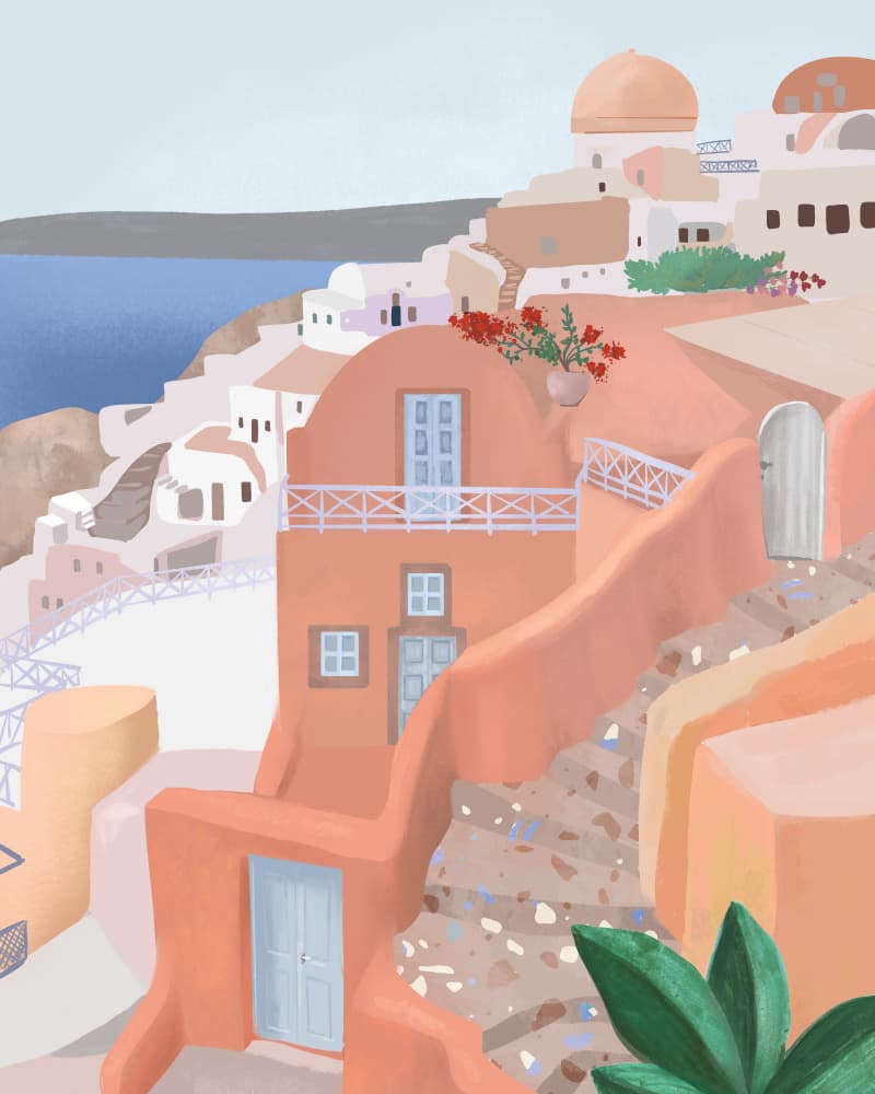 Santorini, Greece by Petra Lizde — canvas wall art