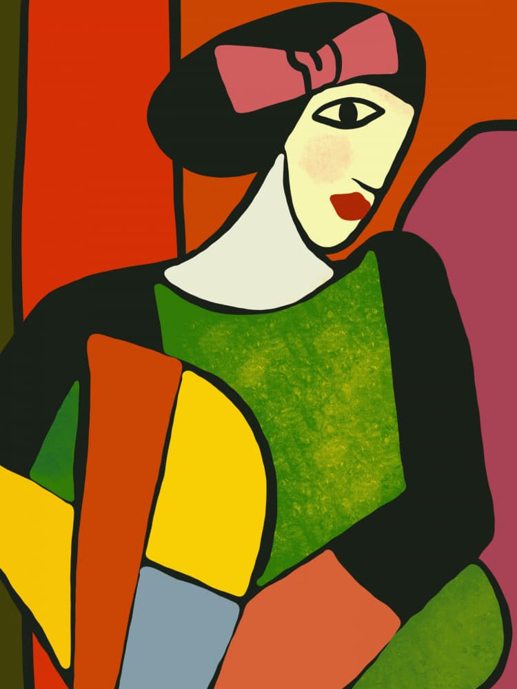 Colorful Modern Woman by Little Dean — canvas wall art