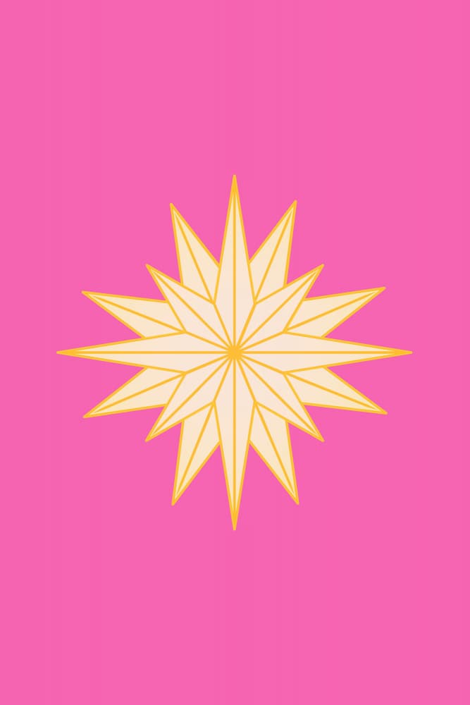 Shining Pink Star by Karen Menzenbach — canvas wall art