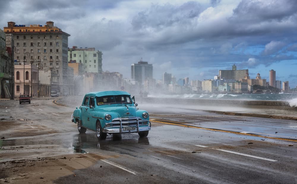 Havana Classic Car Storm by Tali Stein — canvas wall art