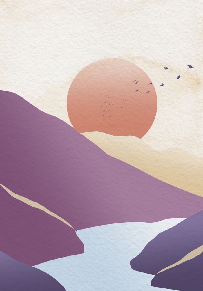 Tranquil Mountain Sunset by Fadil Roze — canvas wall art