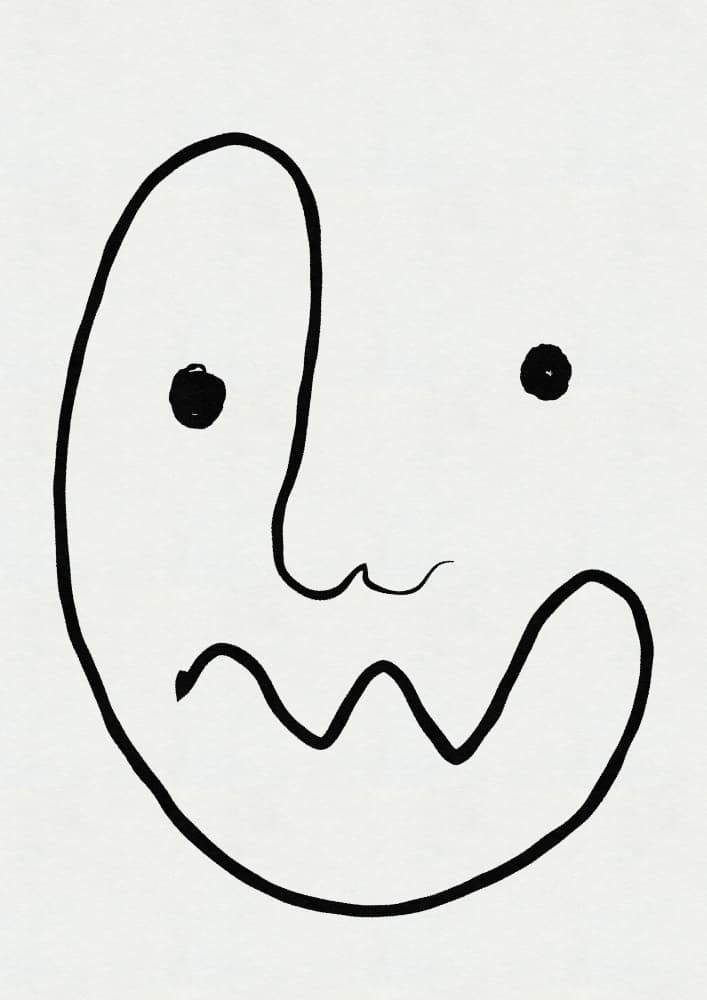 Whimsical Line Face by Nicholas — canvas wall art