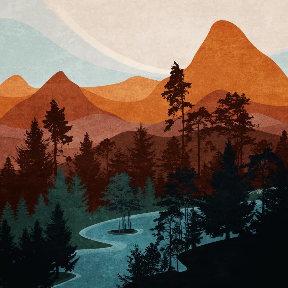 Serene Peaks by Emel Tunaboylu — canvas wall art