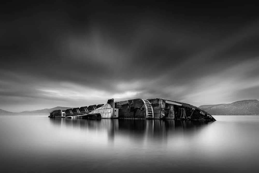 Forgotten Shipwreck Reflection by George Digalakis — canvas wall art
