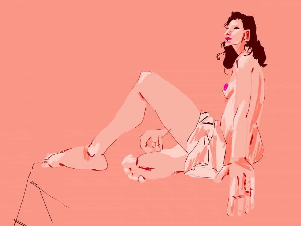Girl Sitting Pink by Francesco Gulina — canvas wall art