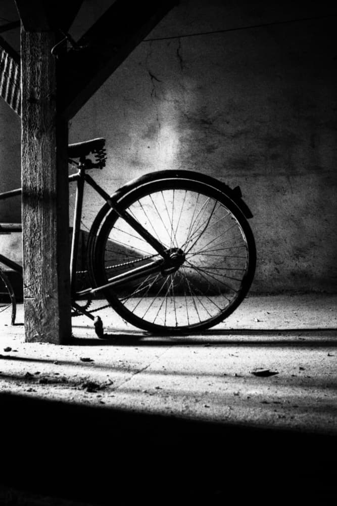 Vintage Bicycle Shadow by Zsolt Halasi — canvas wall art