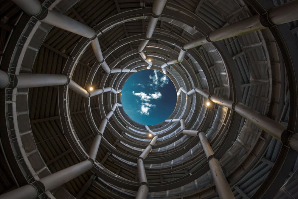 Upward Spiral Architecture by Yohan Borca — canvas wall art