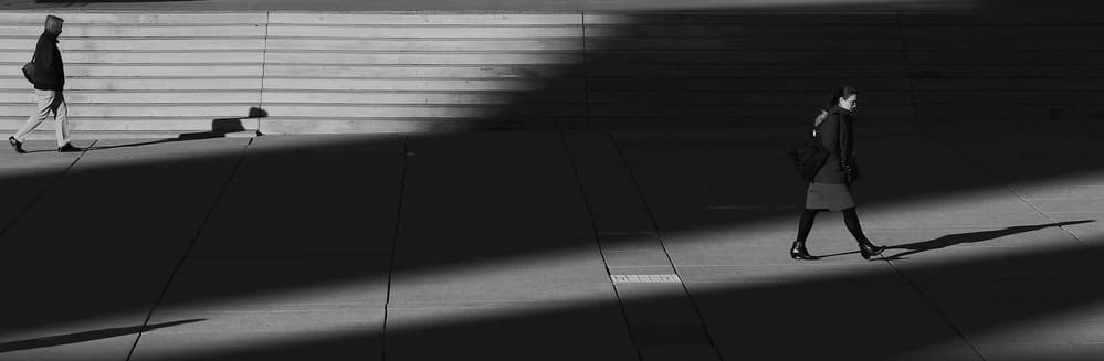 Walking Through Light Shadows by Jian Wang — canvas wall art