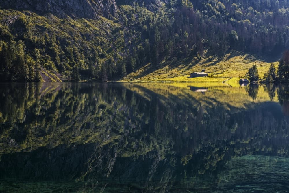 Tranquil Mountain Lake by Nina Pauli — canvas wall art