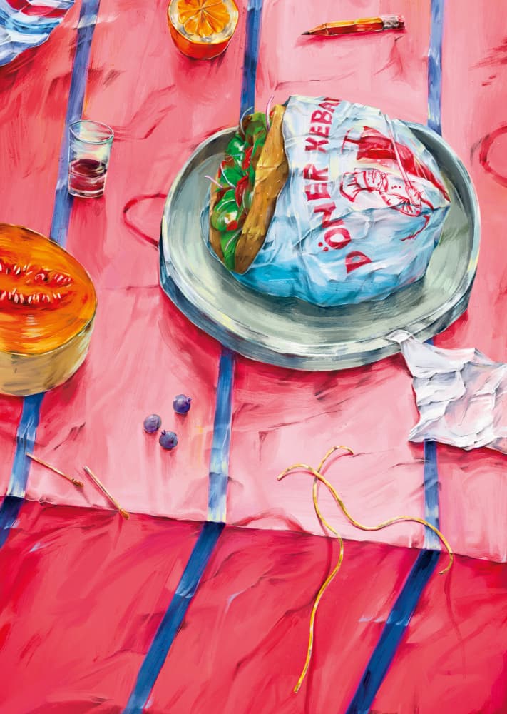 Döner Kebab Picnic by Natascha Baumgärtner — canvas wall art