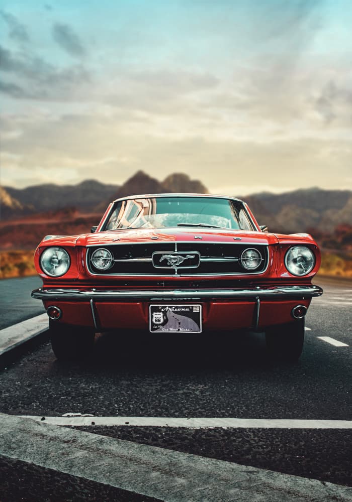 Classic Car Desert Drive by Fadil Roze — canvas wall art