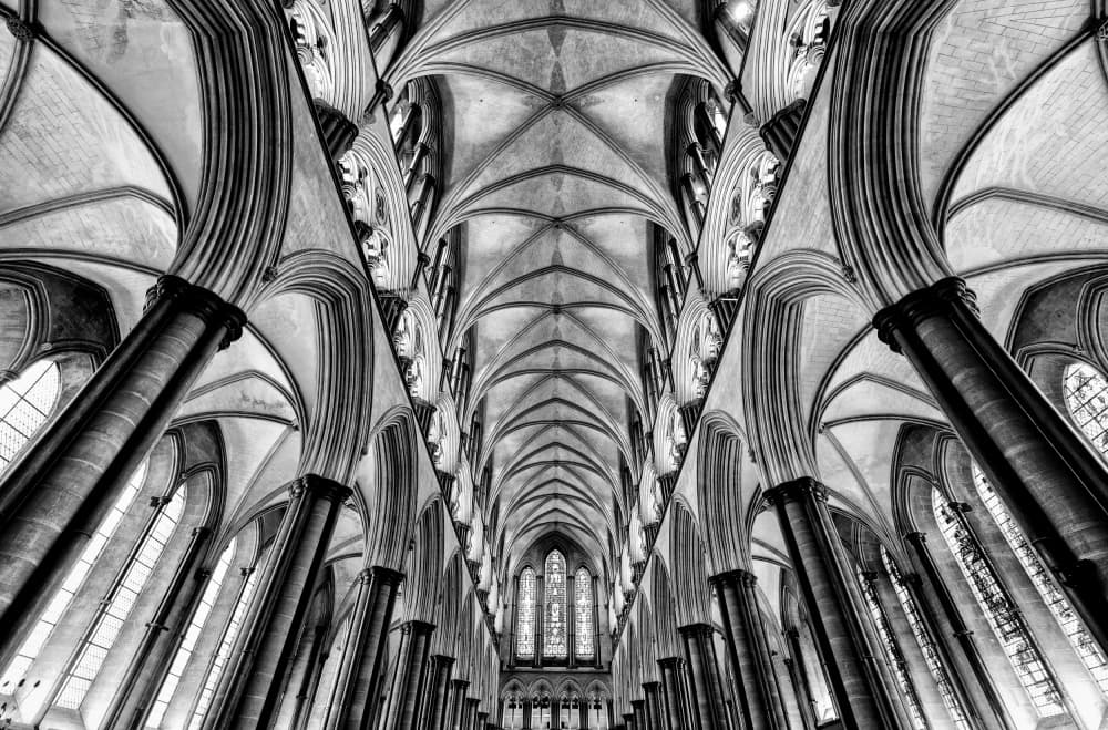 Gothic Cathedral Interior by Ashley Sowter — canvas wall art