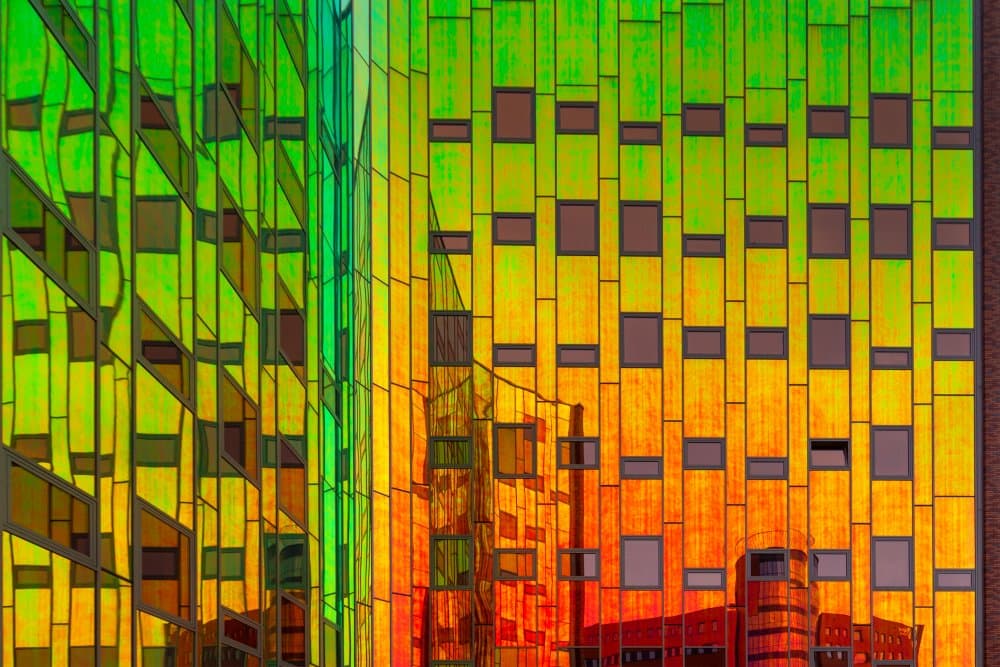 Vibrant Urban Reflections by Theo Luycx — canvas wall art