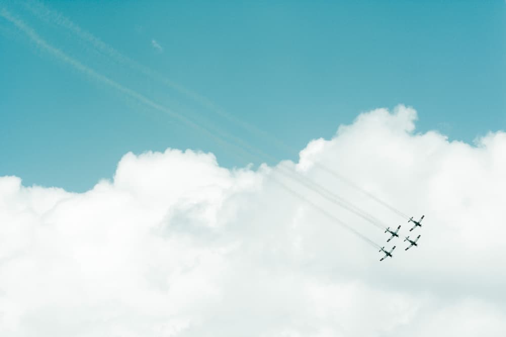 Formation Flying Above Clouds by Tal Paz-Fridman — canvas wall art