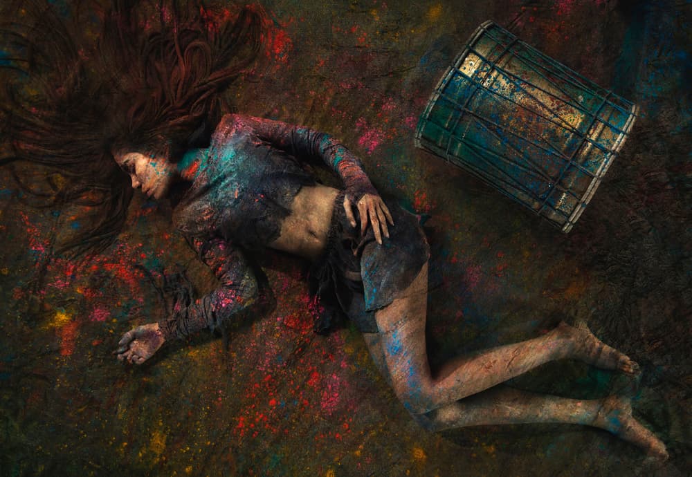 Vibrant Powdered Woman by Sebastian Kisworo — canvas wall art