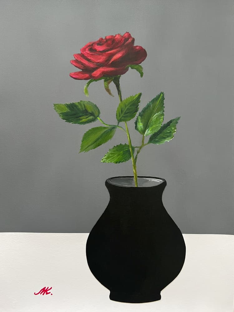 Elegant Red Rose by Marina Kozyr — canvas wall art