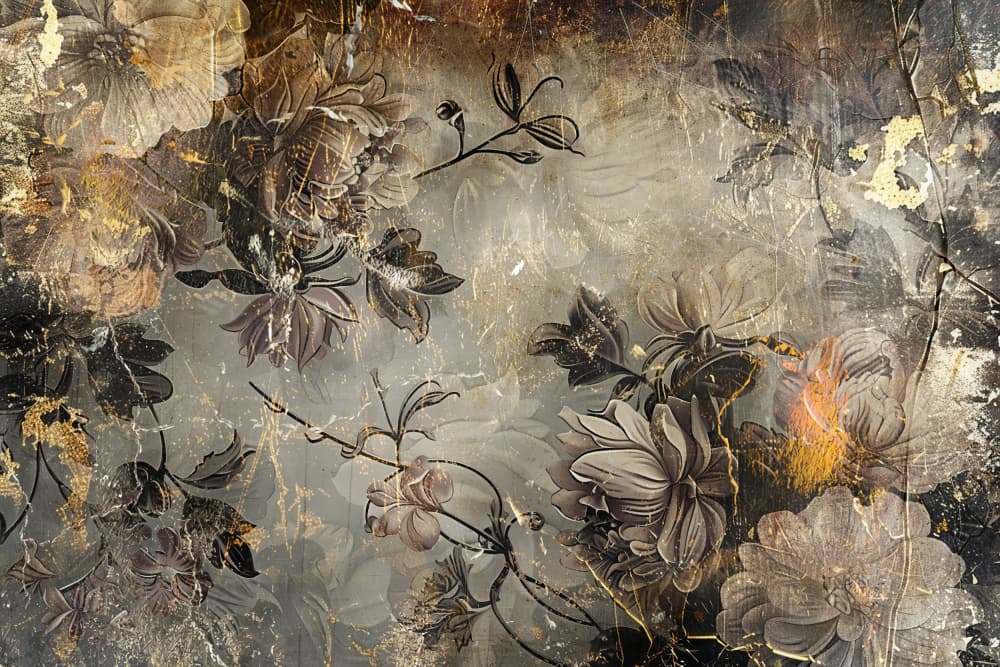 Vintage Golden Floral by Rafal Kulik — canvas wall art