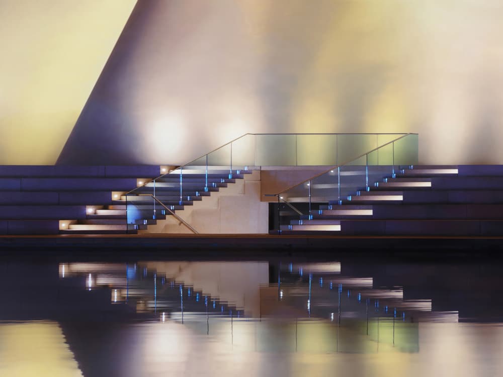 Modern Staircase Reflection by Burghard Nitzschmann — canvas wall art