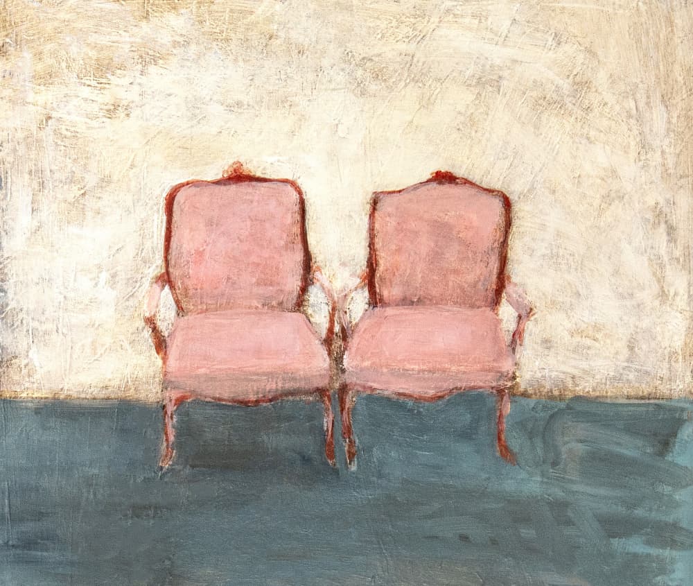 Elegant Pink Chairs by Claire Lerner — canvas wall art