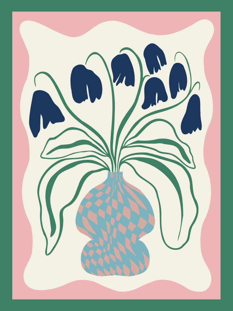 Chic Floral Arrangement by Miho Art Studio — canvas wall art
