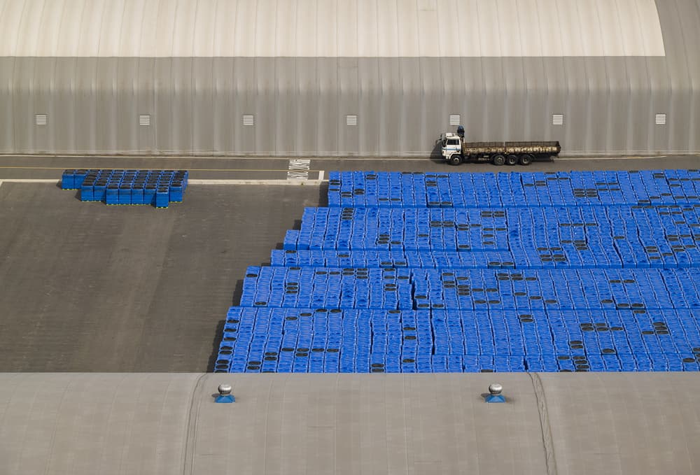 Blue Crates Industrial Storage by HAN dong hee — canvas wall art