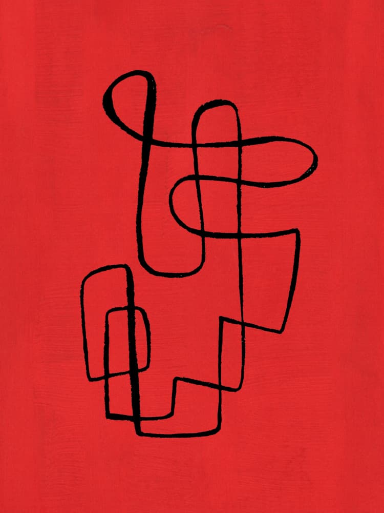 Bold Red Abstract Line by Ejaaz Haniff — canvas wall art