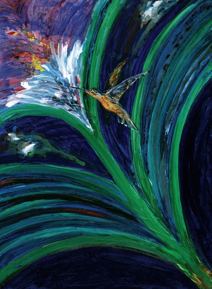 Vibrant Hummingbird Bloom by RodMacIver — canvas wall art