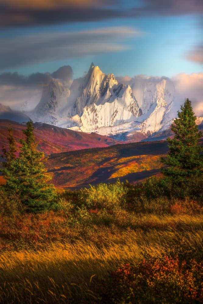 Grand Autumn Peaks by Yun Thwaits — canvas wall art