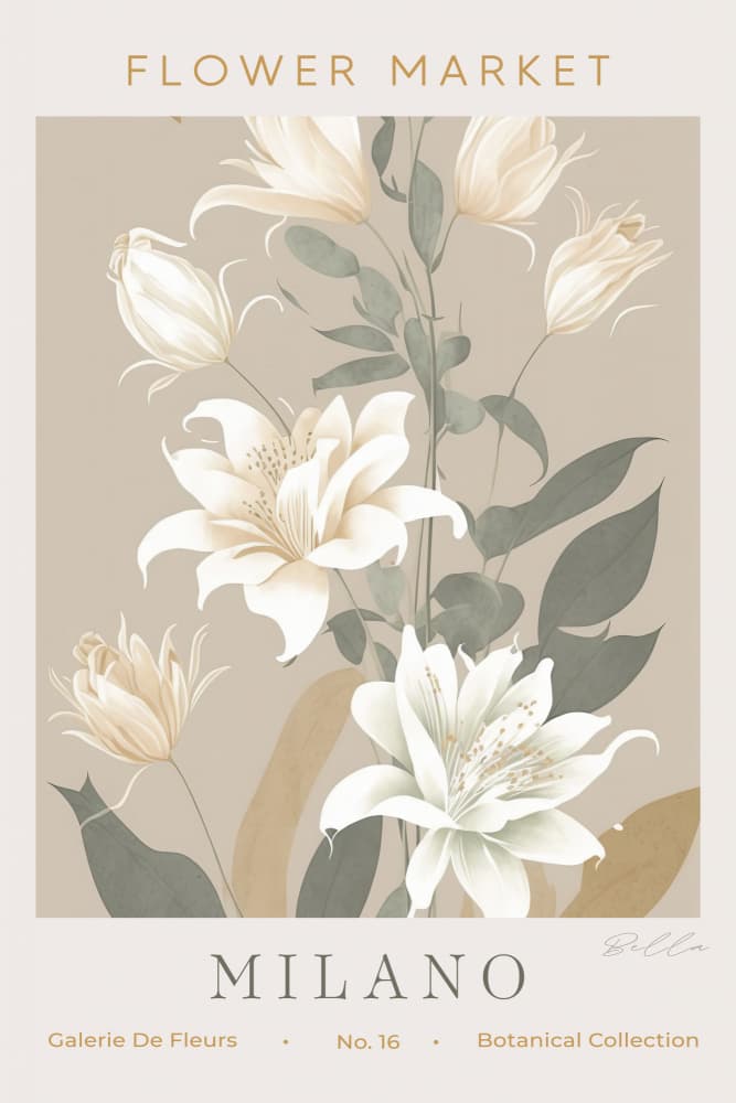 Elegant Cream Lilies by Bella Eve — canvas wall art