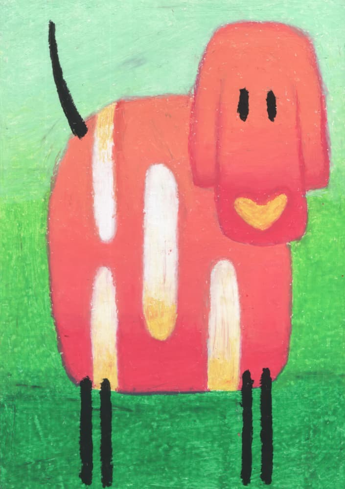 Whimsical Red Dog by Kulik — canvas wall art