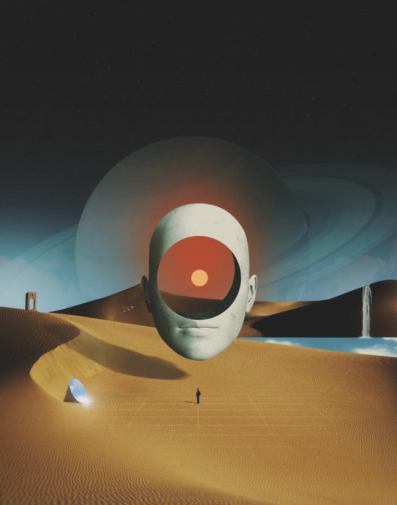 Surreal Desert Head by Fran Rodríguez — canvas wall art