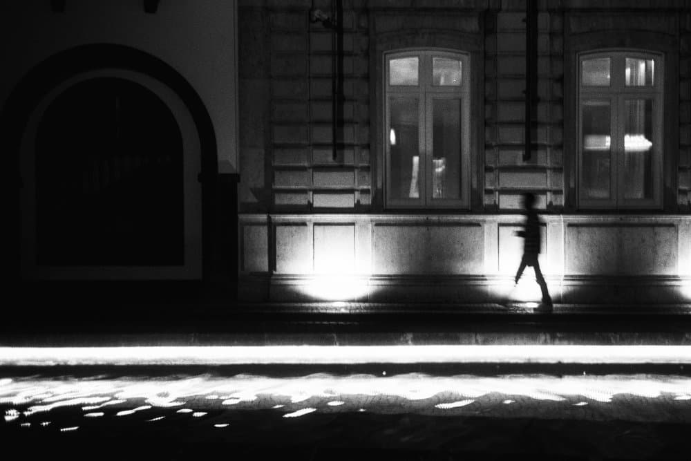 Night City Silhouette by Paulo Abrantes — canvas wall art