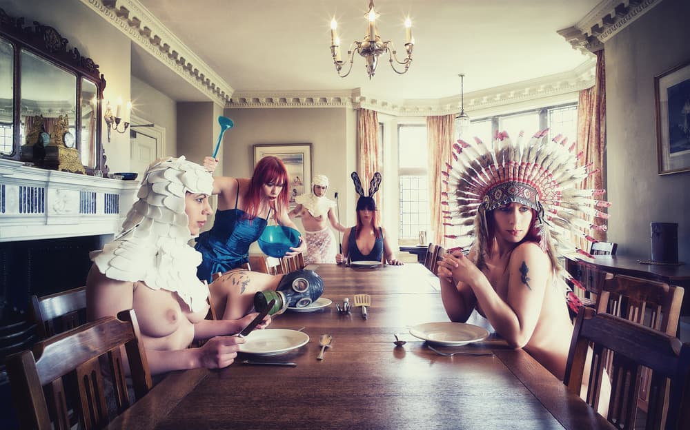 Surreal Dinner Party by Paul — canvas wall art