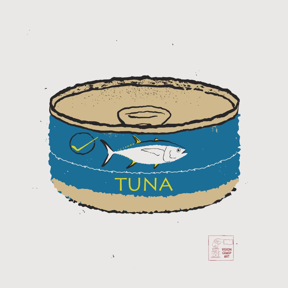 Retro Tuna Can by The Creating Mind — canvas wall art