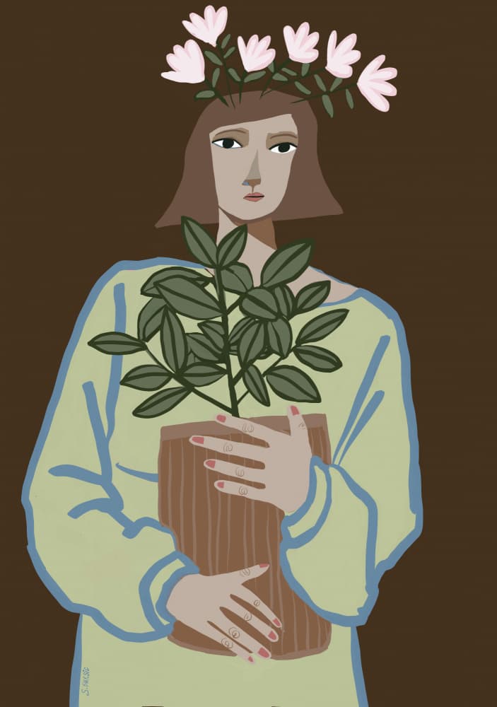 Plant Lover Portrait by Sharyn Bursic — canvas wall art