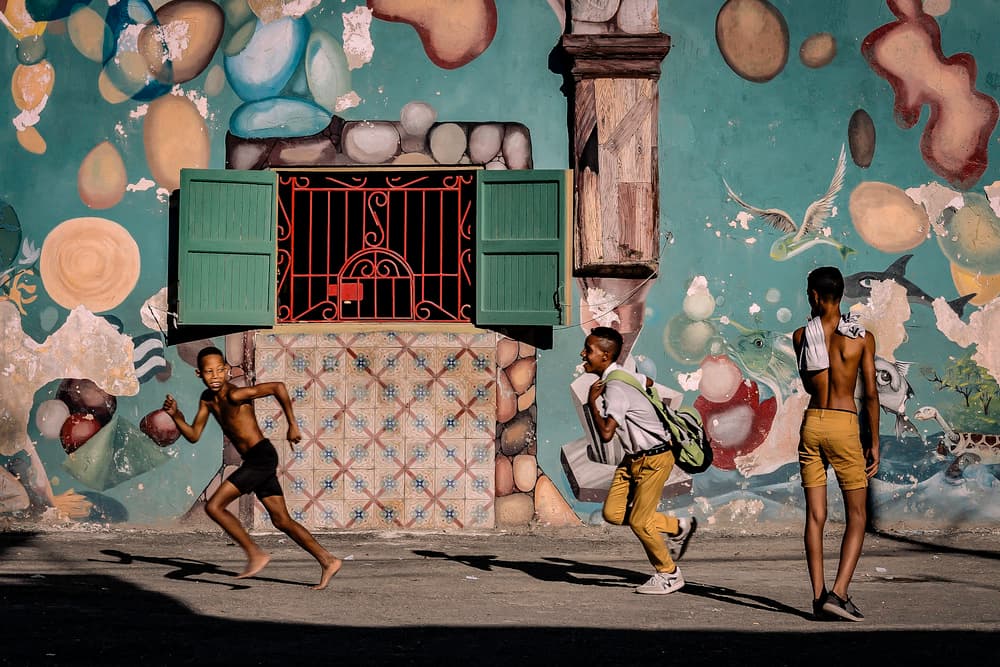 Vibrant Cuban Street Life by Andy Bauer — canvas wall art