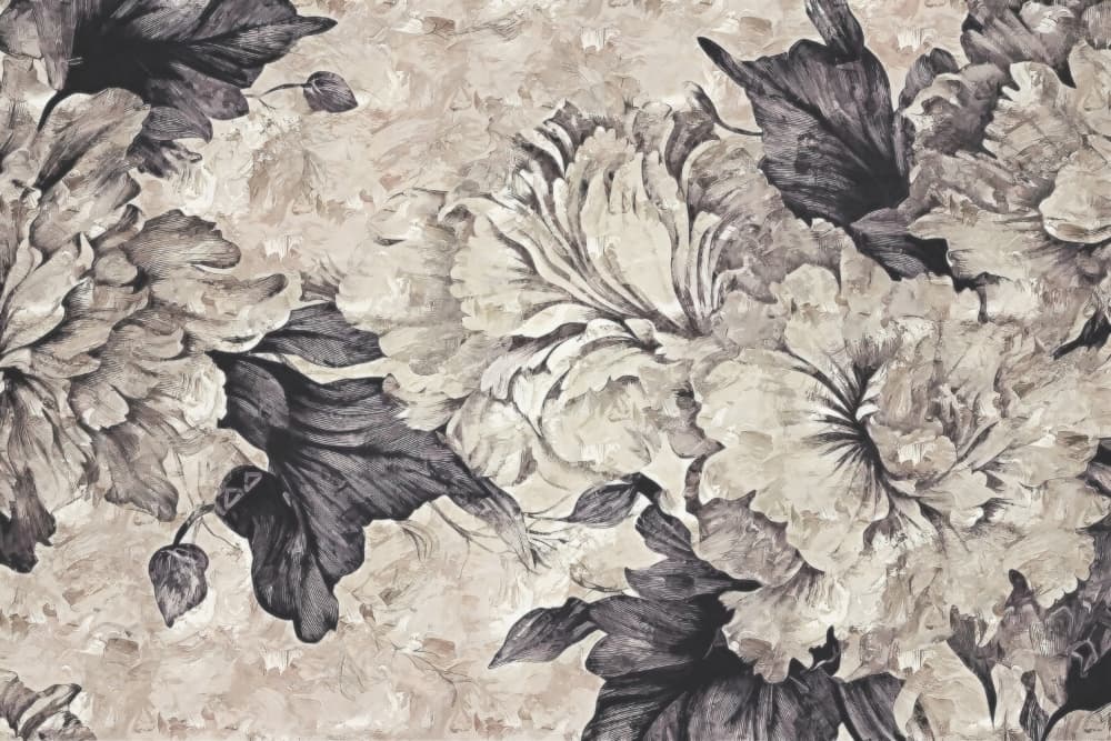 Classic Monochrome Peonies by Rafal Kulik — canvas wall art