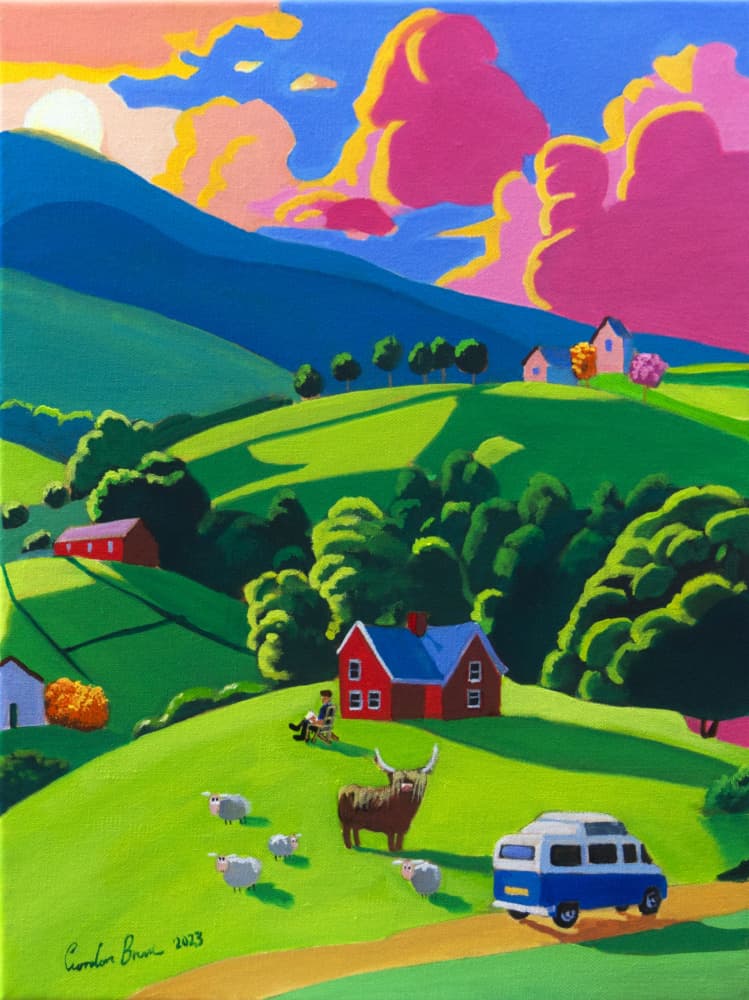 Vibrant Countryside Sunset by Gordon Bruce — canvas wall art