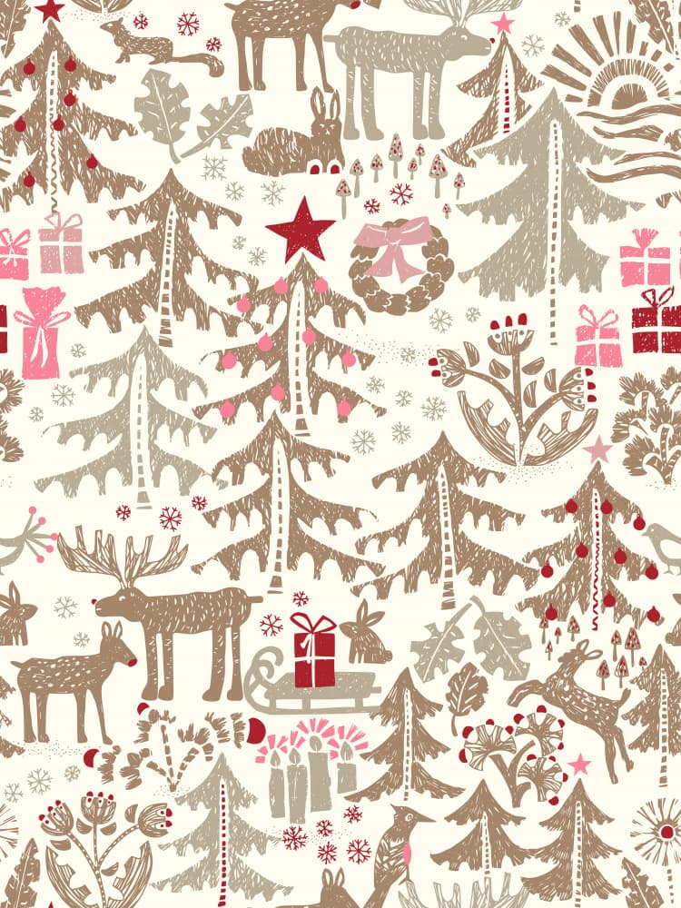 Nordic Christmas Forest by Annick — canvas wall art