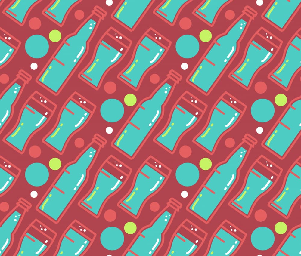 Happy Hour Drinks Pattern by Marika Barsrsind — canvas wall art