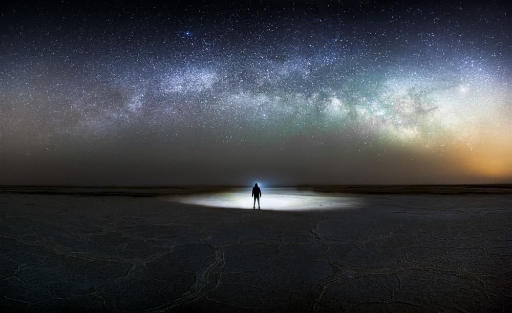 Milky Way Wanderer by Hosein Babaei — canvas wall art