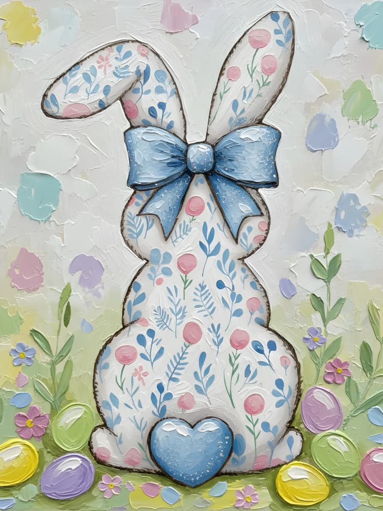 Floral Easter Bunny by HUGO — canvas wall art
